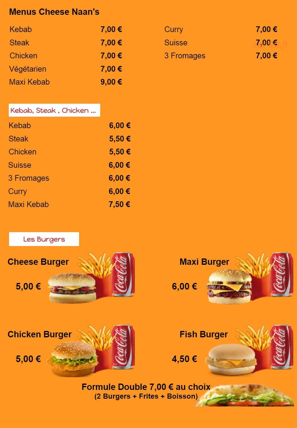 Le naan's — carte page 1