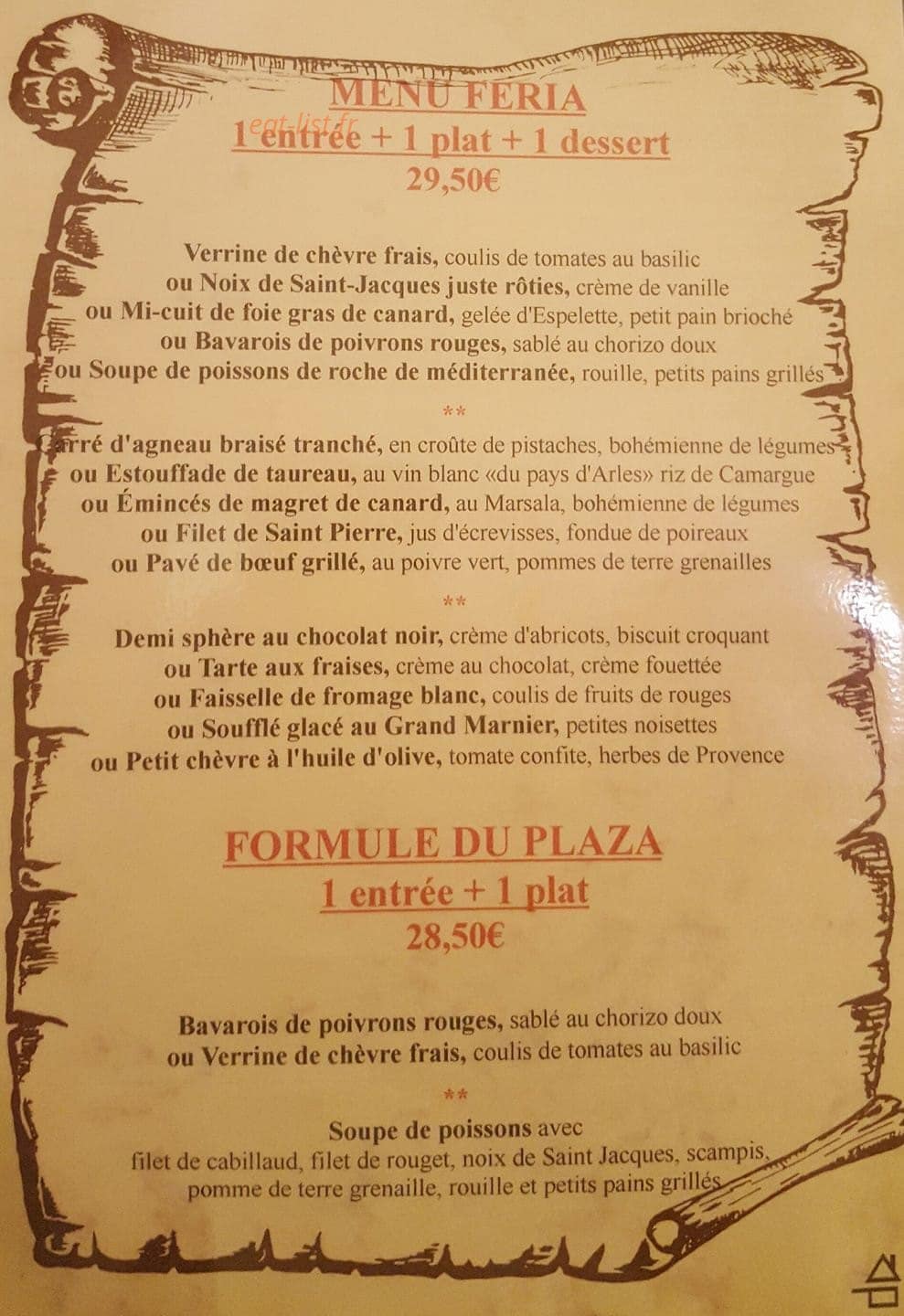 Le plaza la paillotte — carte page 1