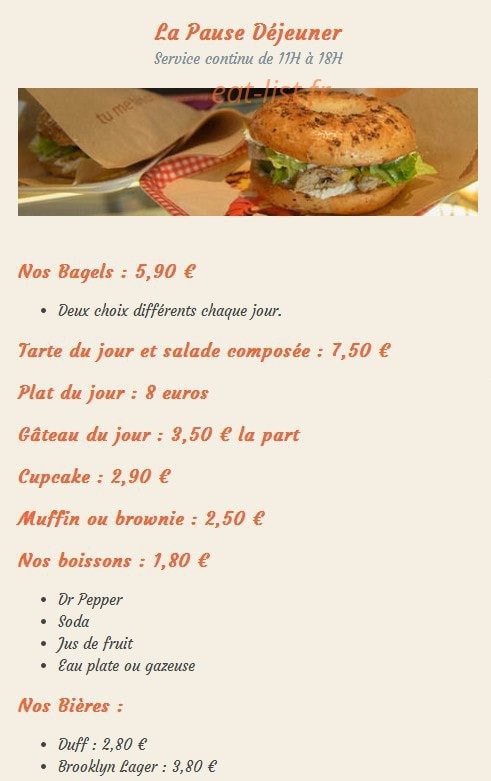 Le Prêt A Croquer — carte page 1