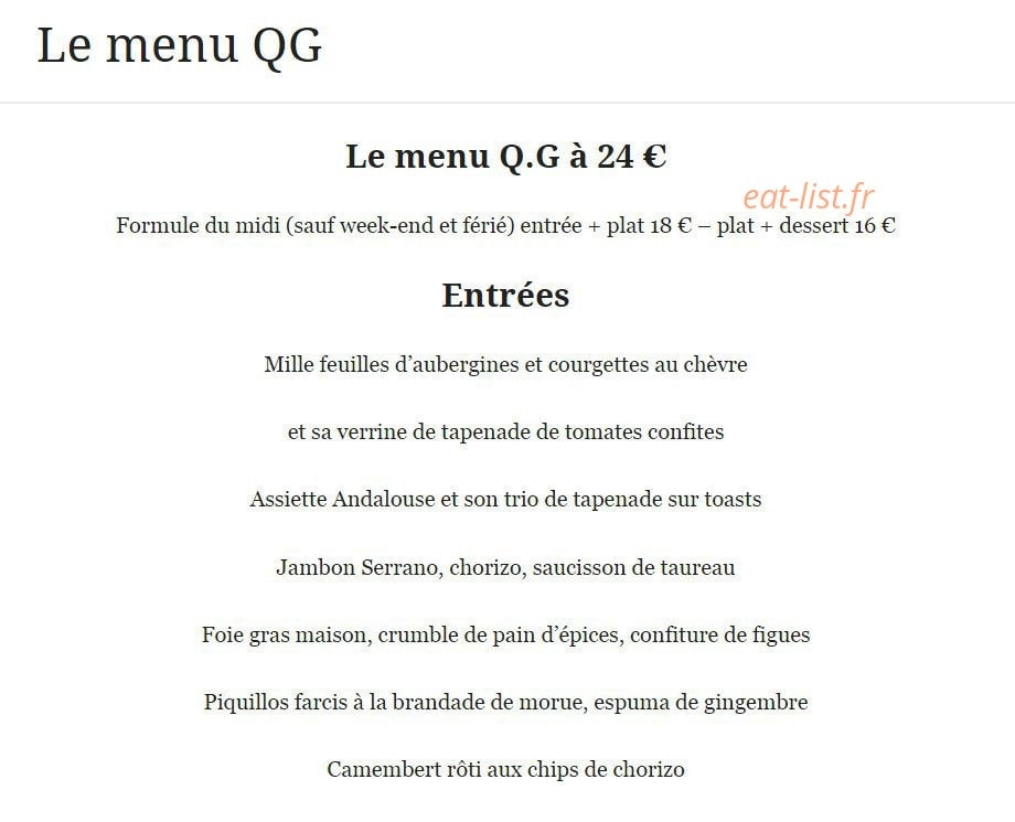 Le Q.G — carte page 3