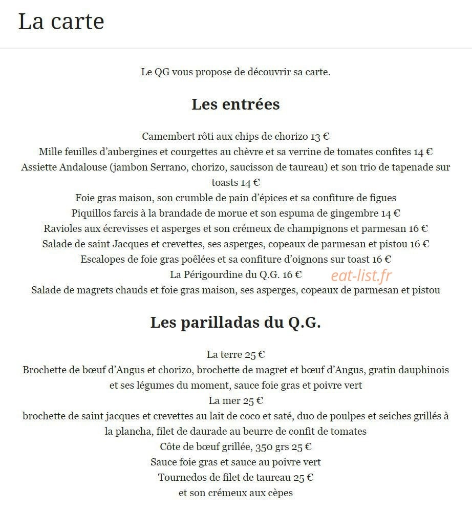 Le Q.G — carte page 1