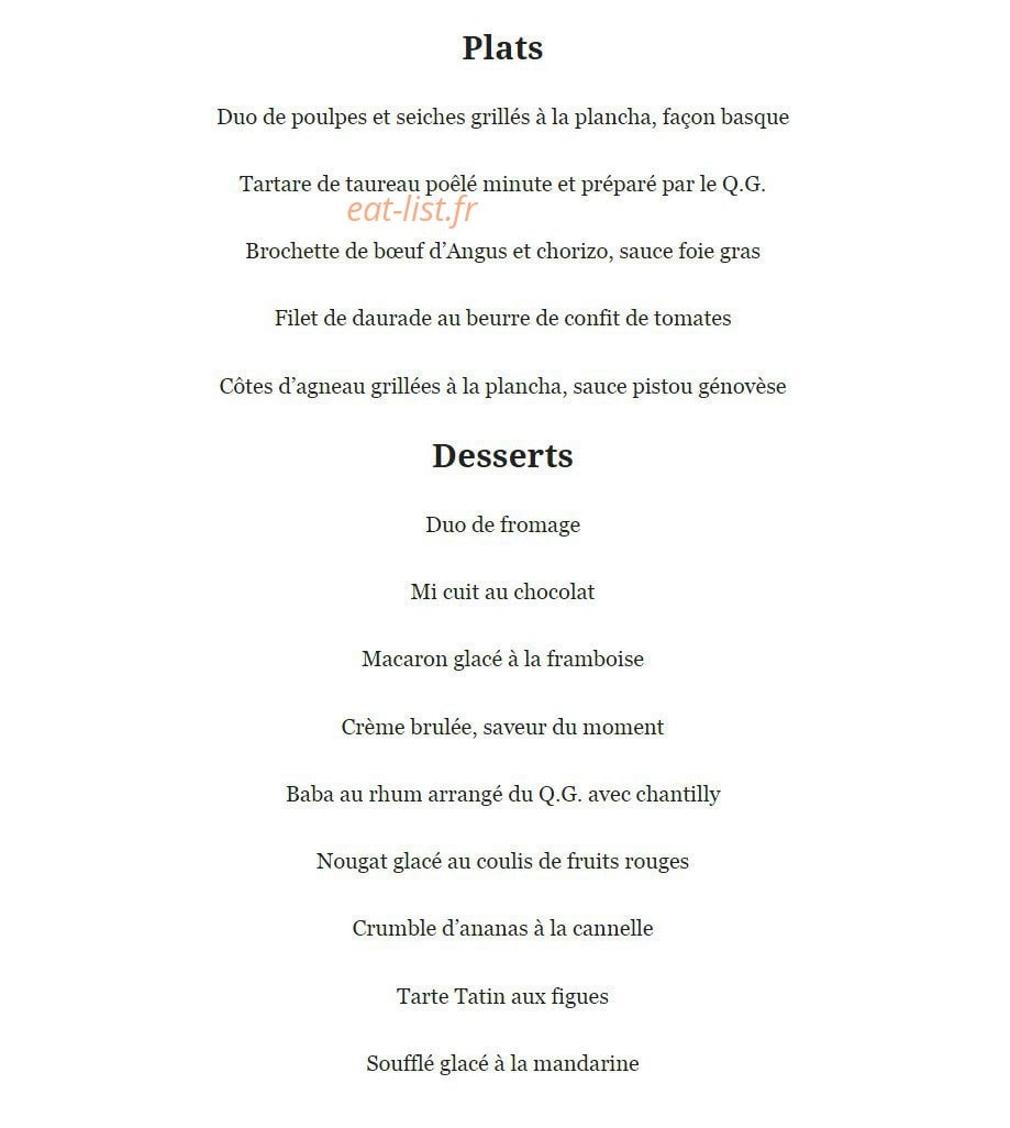 Le Q.G — carte page 4