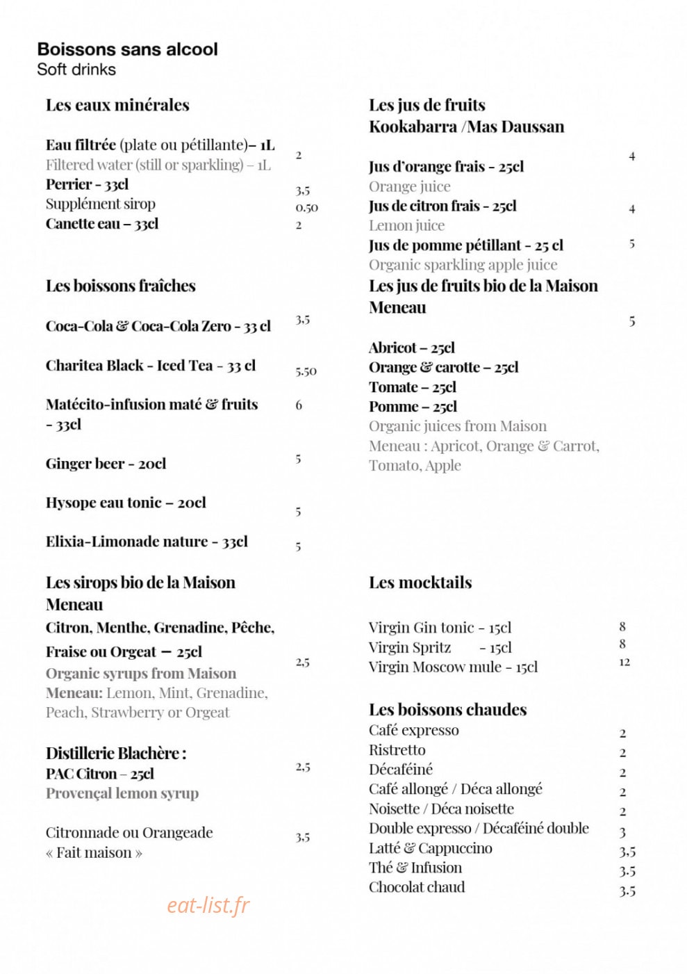Le Réfectoire — carte page 4