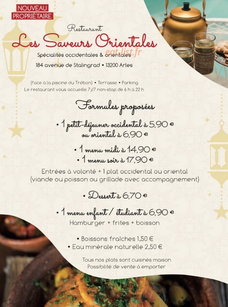 Les Saveurs Orientales — carte page 3