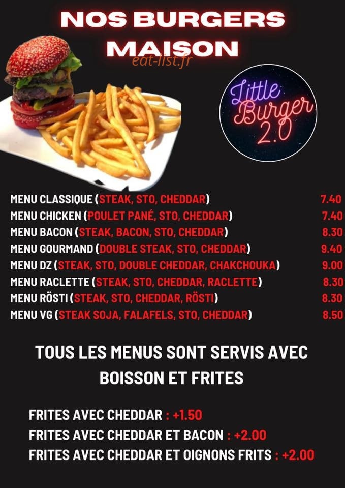 Little Burger 2.0 — carte page 1
