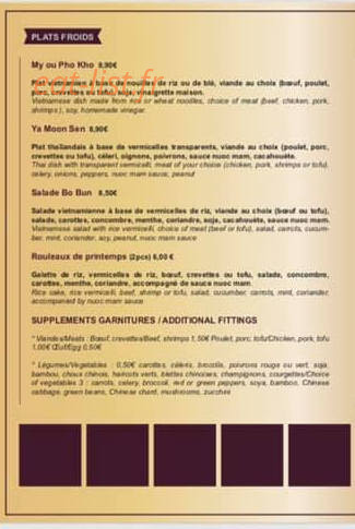 Ô Pat’Thai — carte page 3