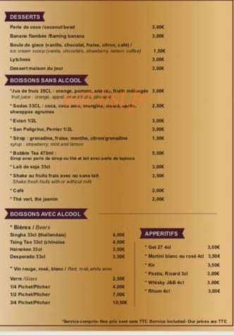 Ô Pat’Thai — carte page 4
