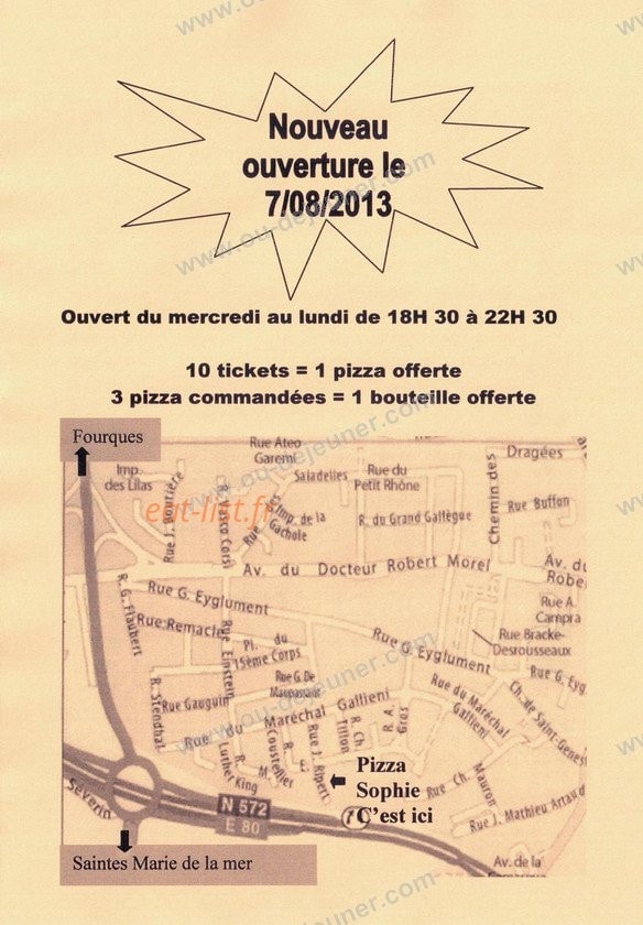 Pizza Sophie — carte page 2