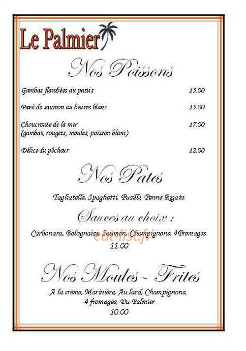 Restaurant le Palmier — carte page 5