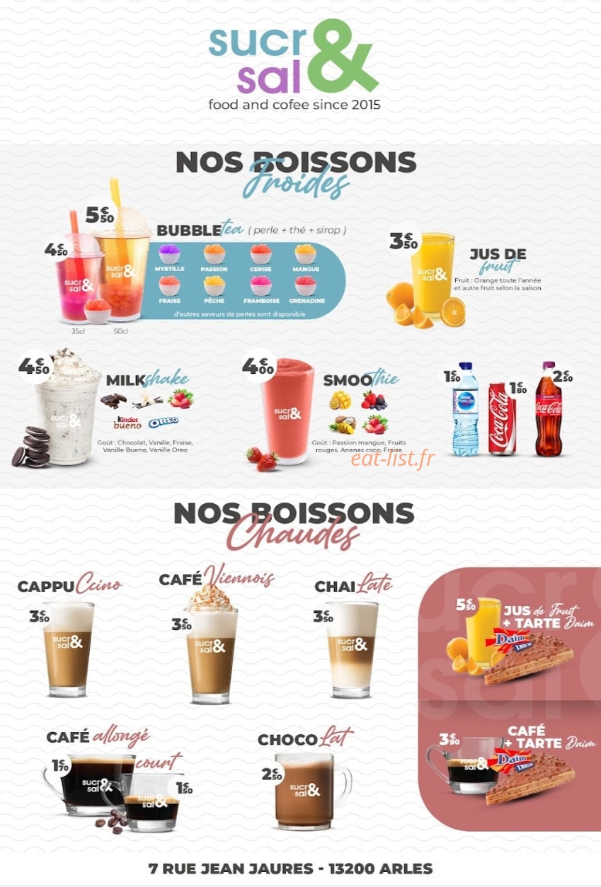 Sucré & Salé — carte page 2