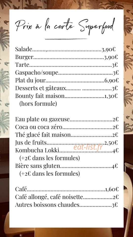 Superfood — carte page 1