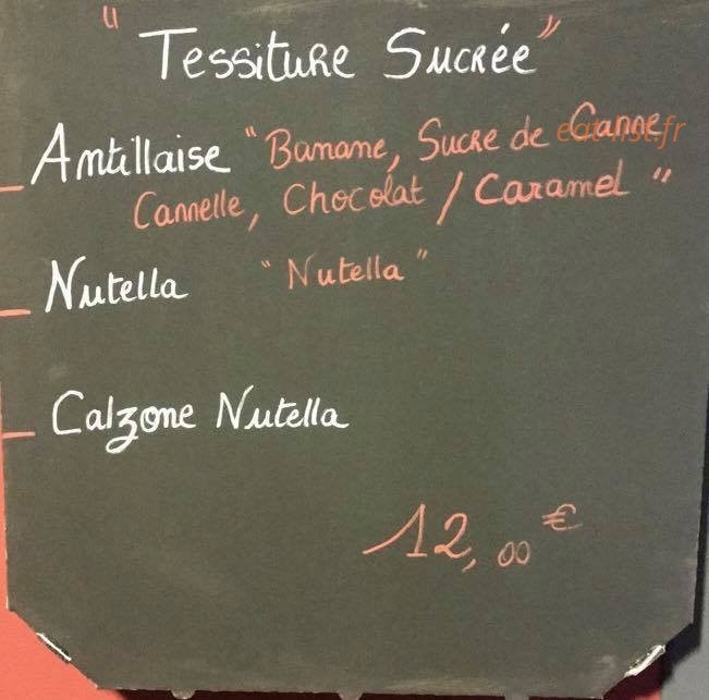 Au Son des Pizzas — carte page 1