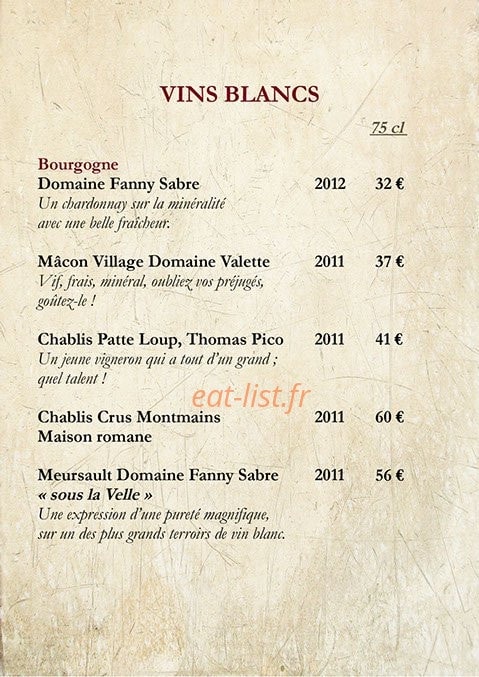 Café de la Place — carte page 16