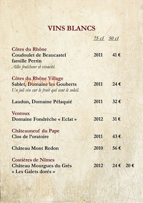 Café de la Place — carte page 15