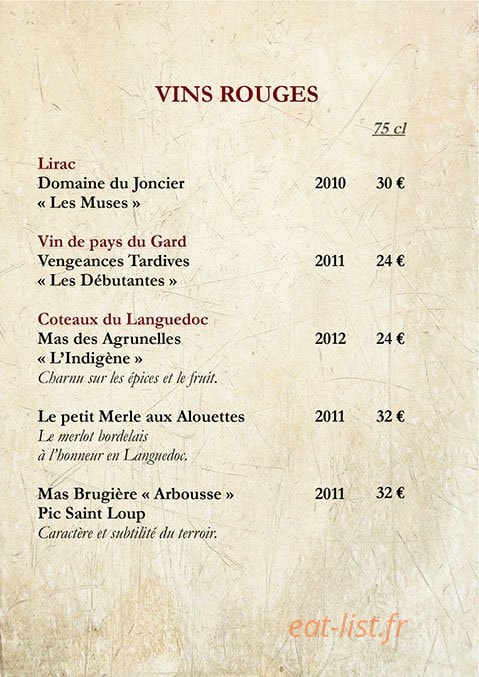 Café de la Place — carte page 6