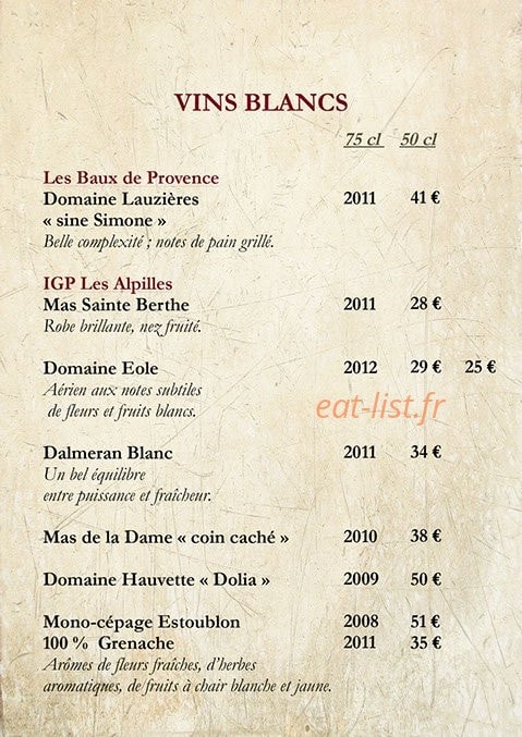 Café de la Place — carte page 14