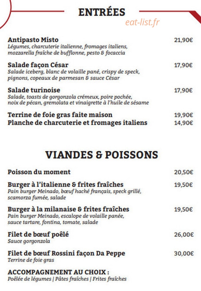 Da Peppe — carte page 1