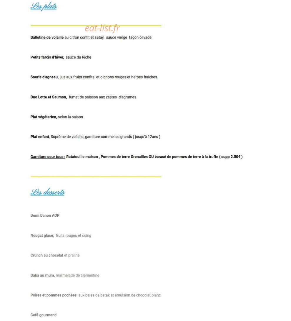 Grand Café Riche — carte page 2