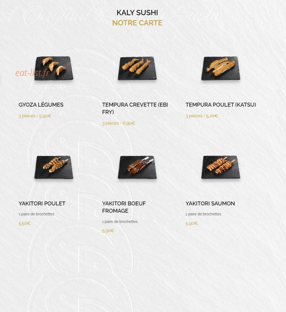Kaly Sushi — carte page 7