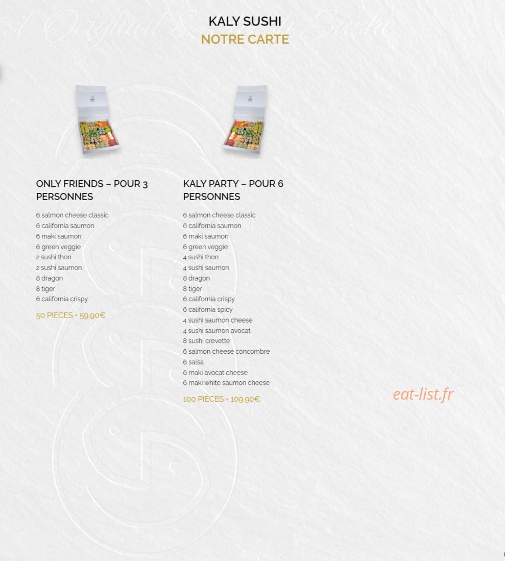 Kaly Sushi — carte page 3
