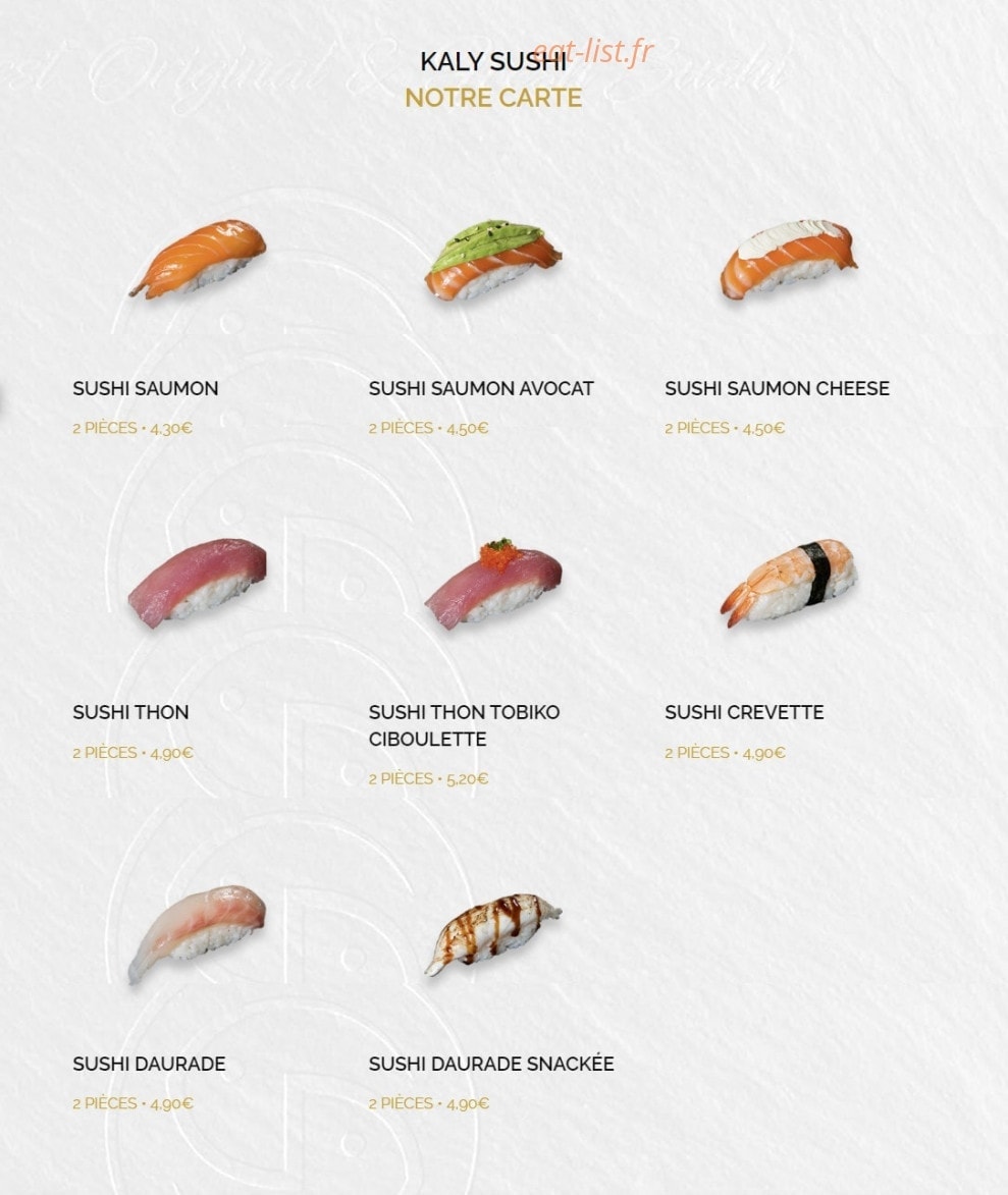 Kaly Sushi — carte page 10