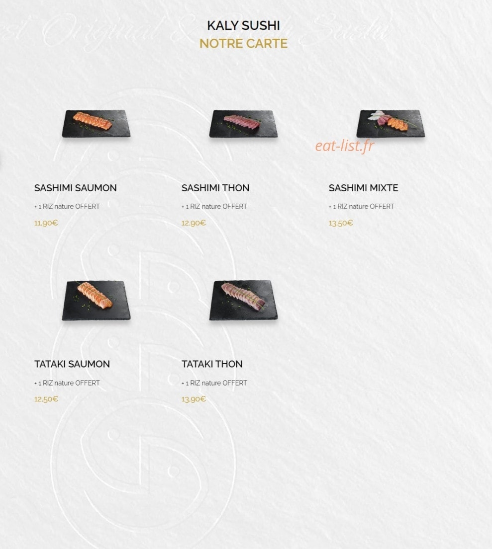 Kaly Sushi — carte page 8