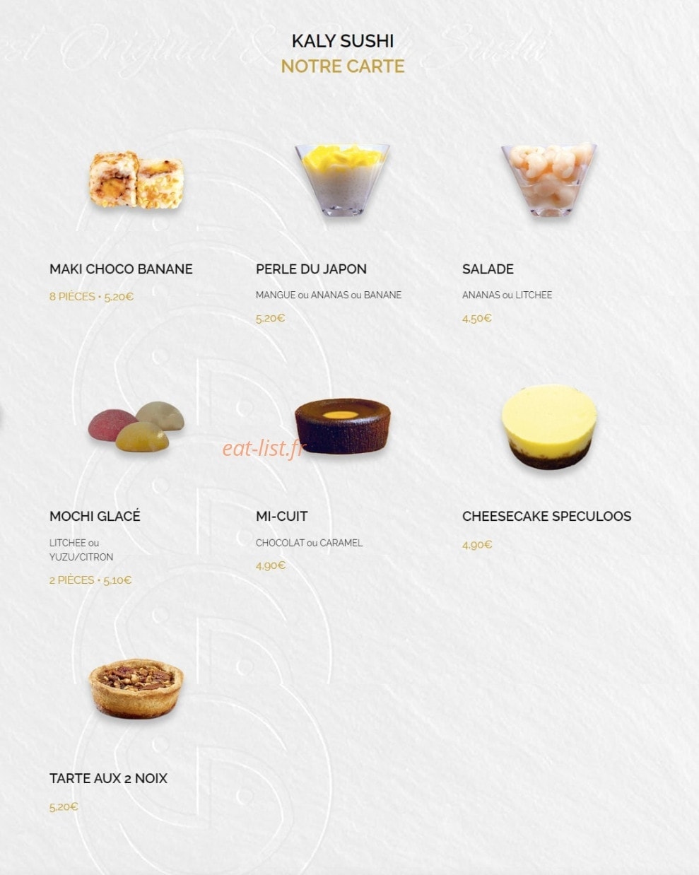 Kaly Sushi — carte page 16