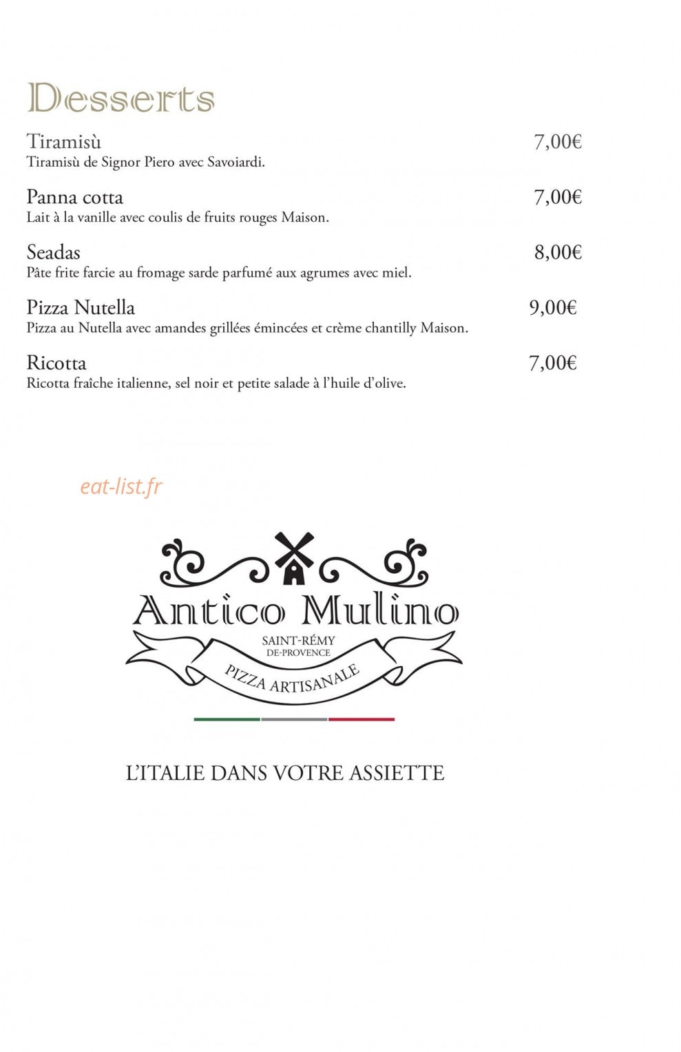 L'Antico Mulino — carte page 4