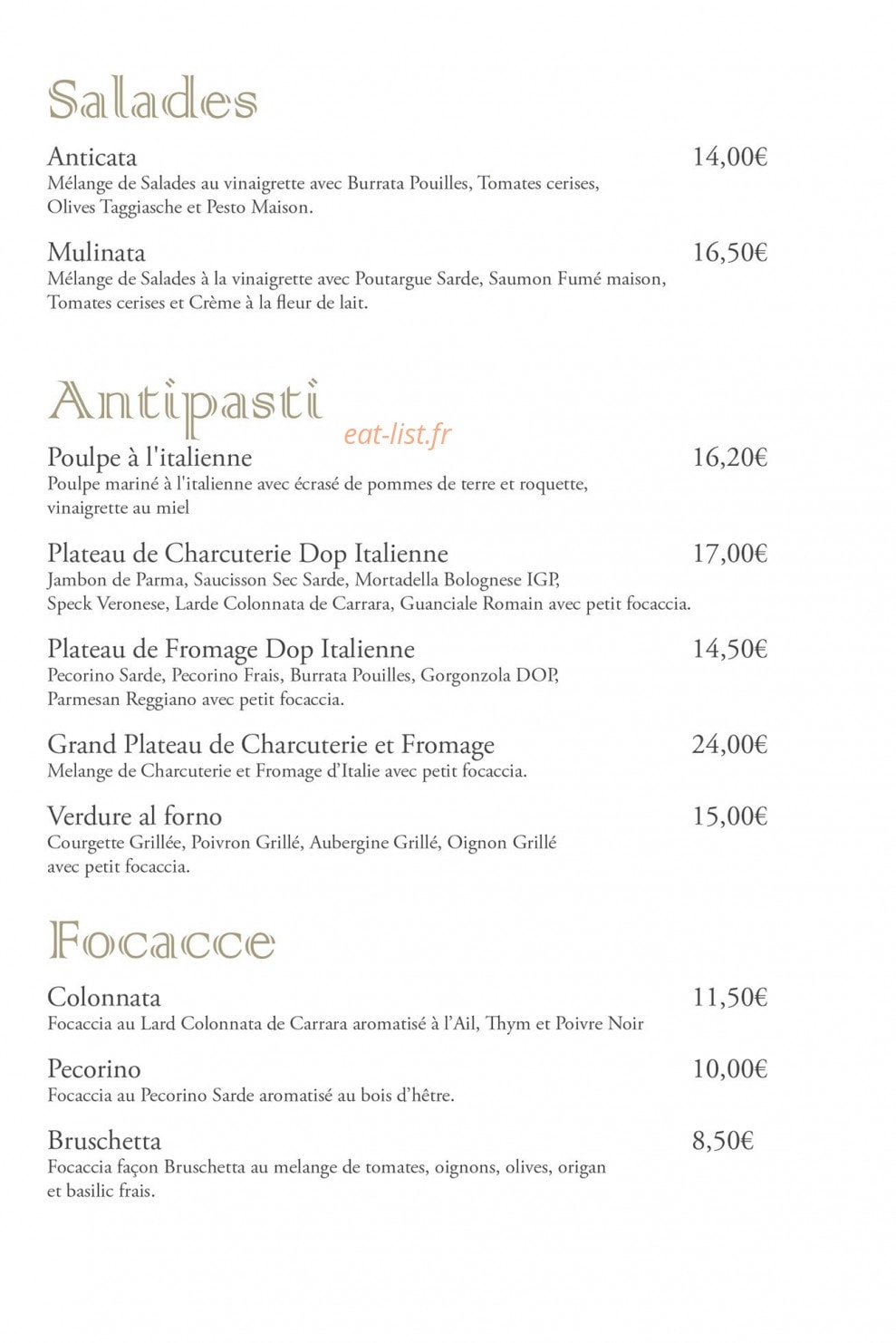L'Antico Mulino — carte page 2
