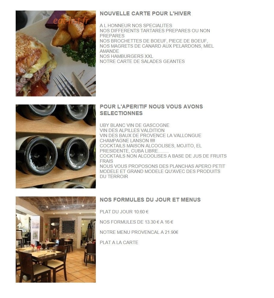 La Brasserie Du Commerce — carte page 1