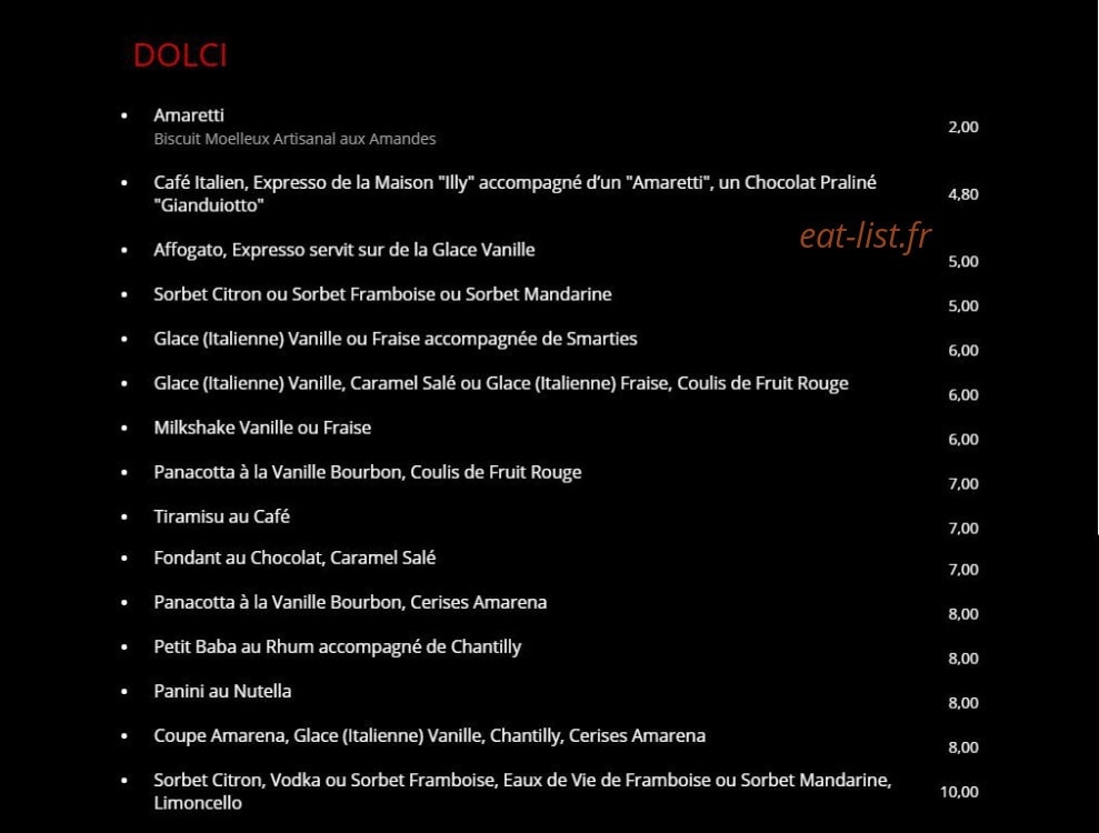 La Cantina — carte page 5