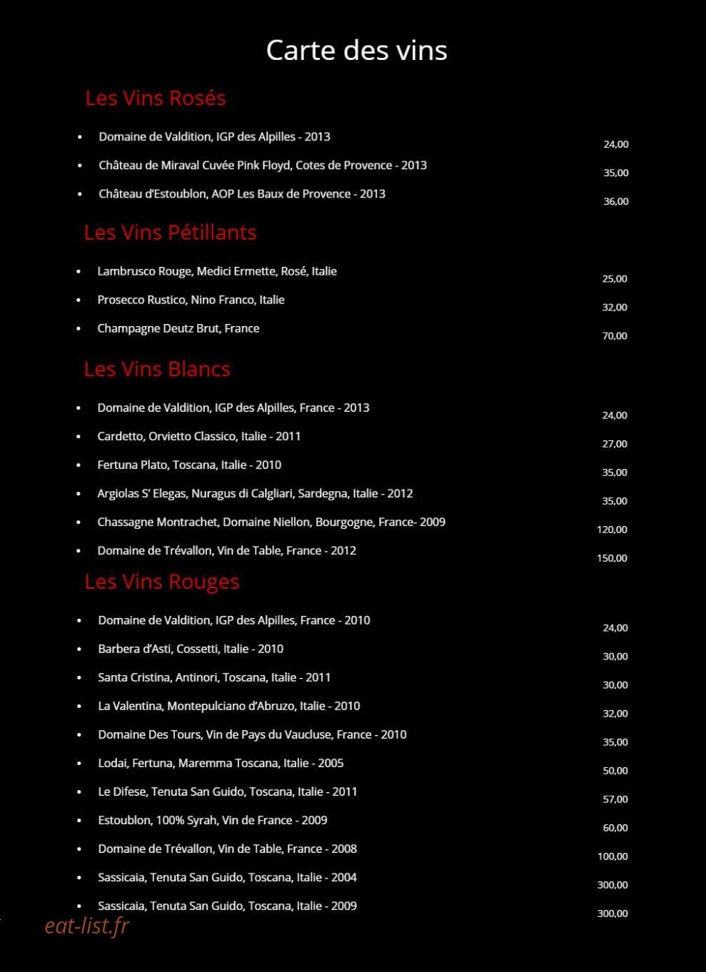 La Cantina — carte page 8