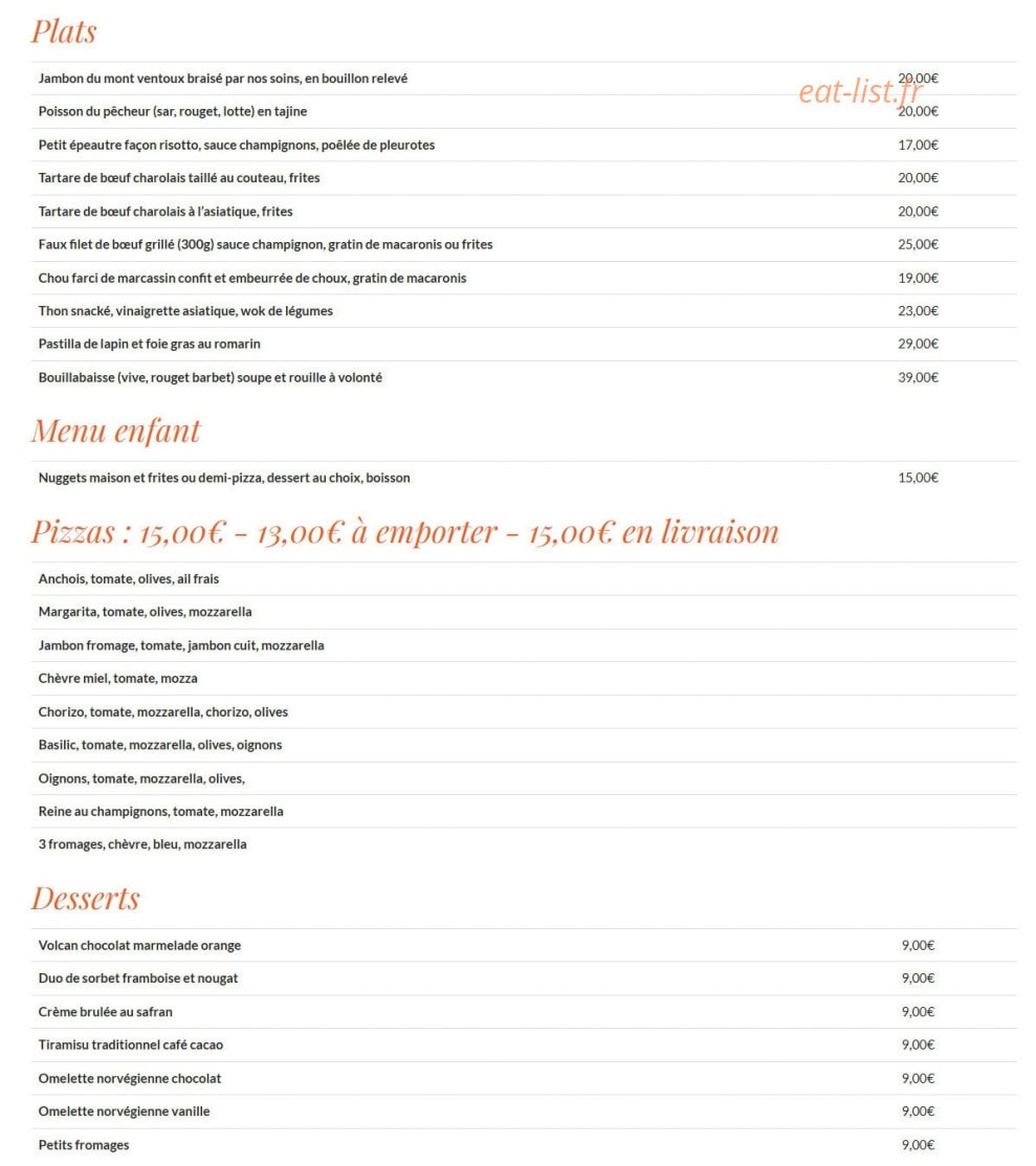 La Guinguette mas de nierne — carte page 2