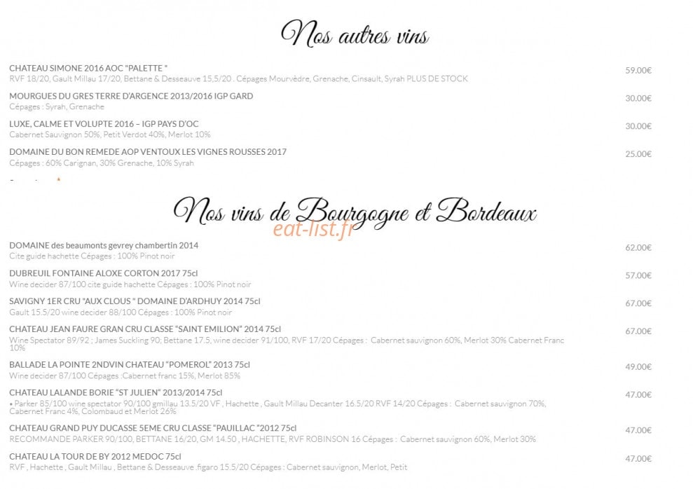 La Table d'Yvan — carte page 8