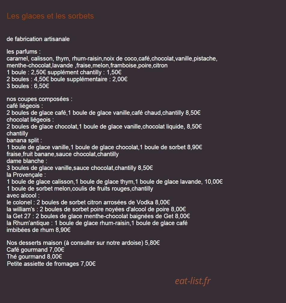 Le Bistrot de La Galine — carte page 4