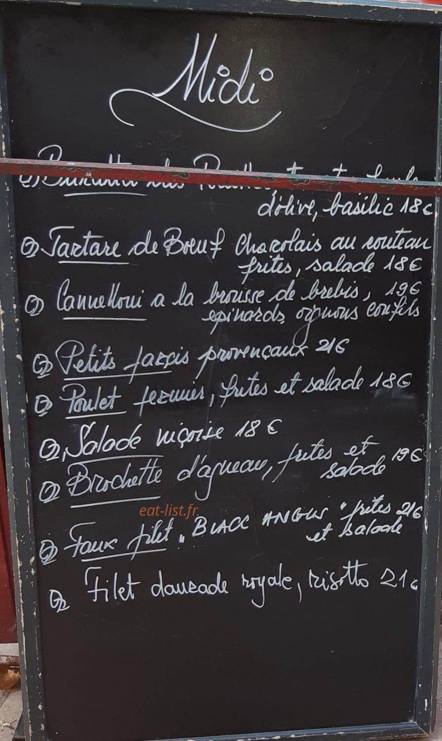 Le Bistrot de Marie — carte page 1