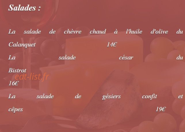 Le Bistrot Découverte — carte page 3