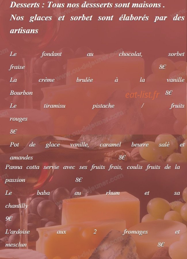Le Bistrot Découverte — carte page 4