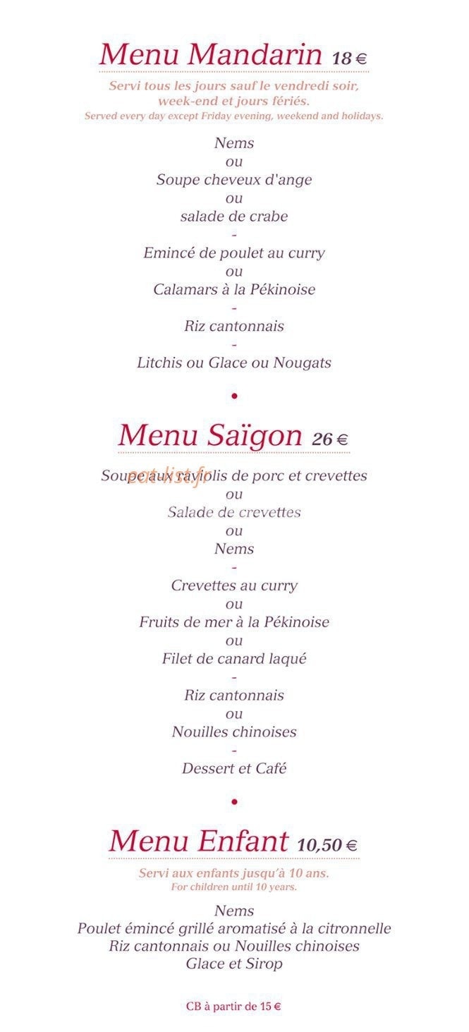Le Mandarin — carte page 2