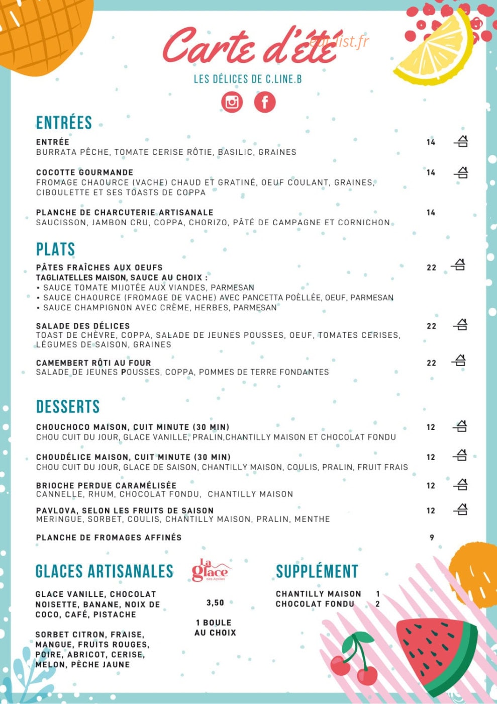 Les délices de c line b — carte page 3