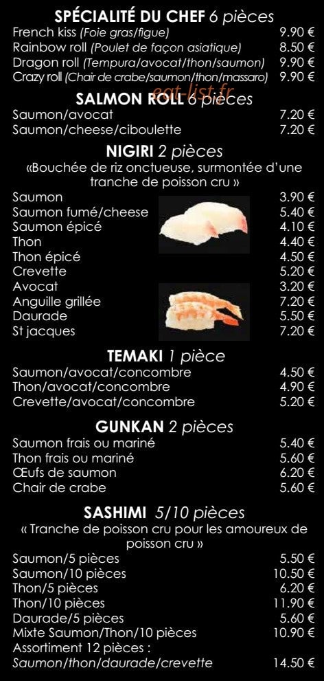 O-Sushi Bar — carte page 3