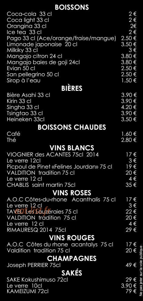 O-Sushi Bar — carte page 5