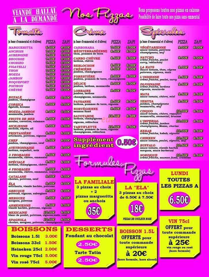 Ela pizza — carte page 2