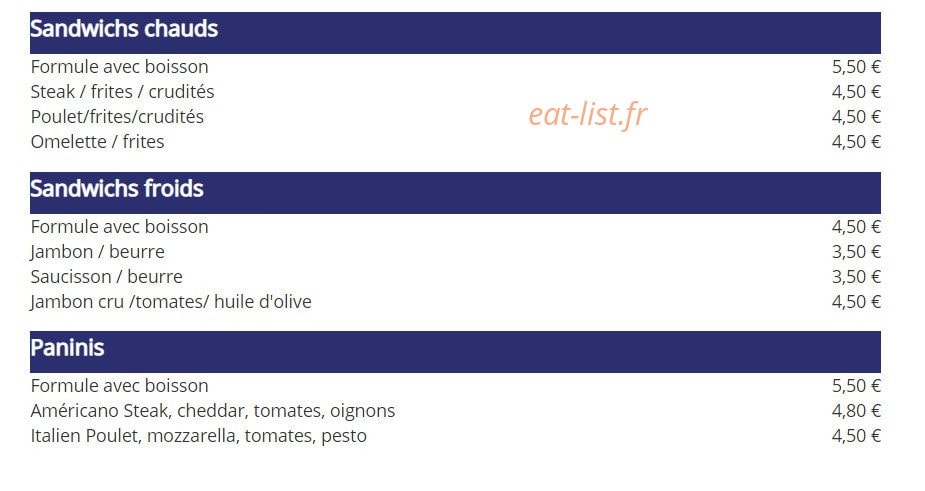 Les petits plats d'Emilie — carte page 2