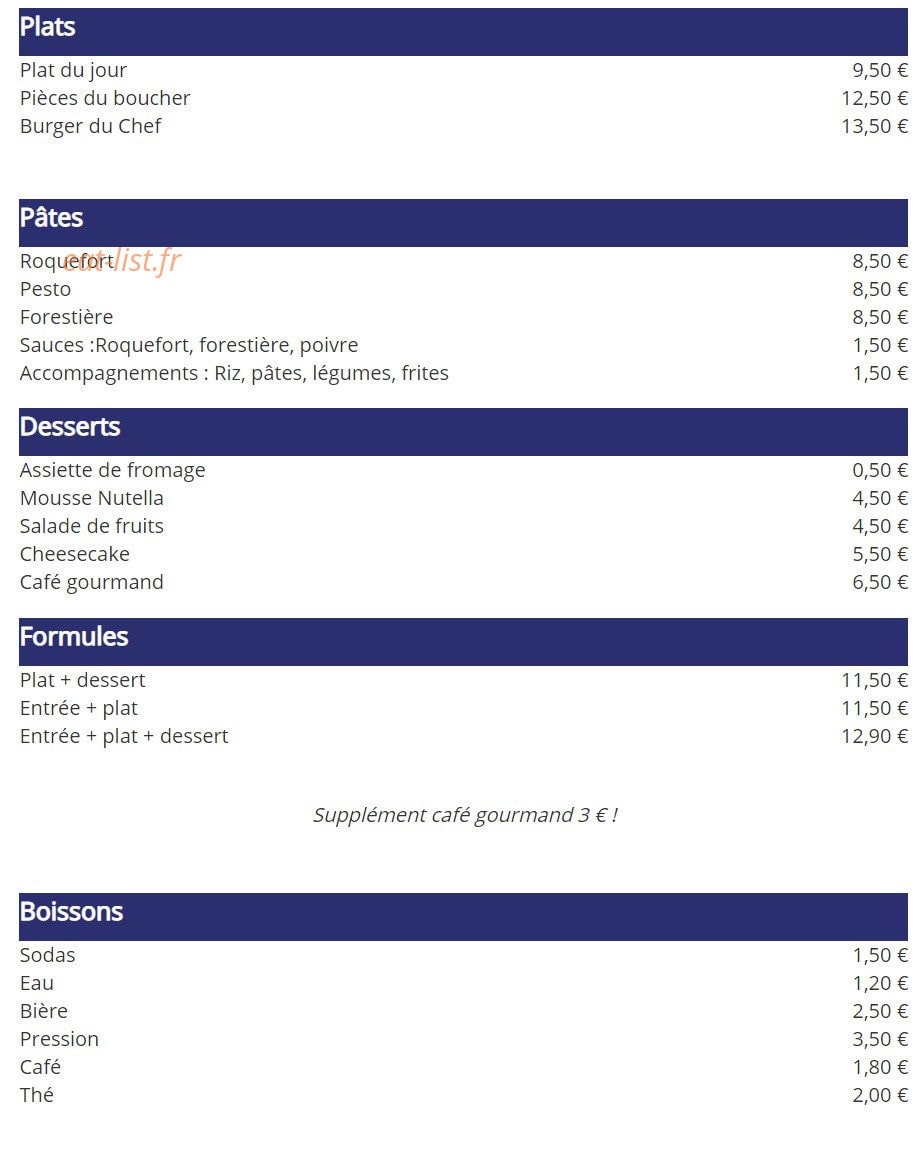Les petits plats d'Emilie — carte page 1