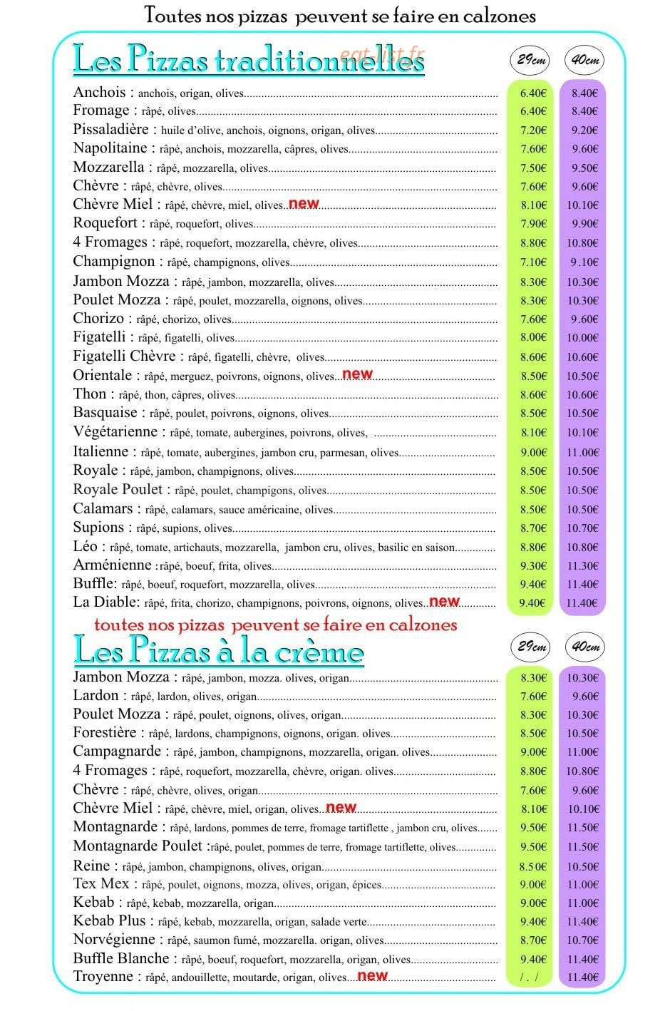 Pizzaléo — carte page 2