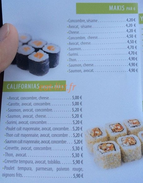 Sushi beach — carte page 6
