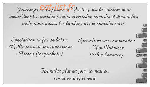 Carte et menu de Pizzeria de la Tour à Port Saint Louis du Rhone — Les prestations