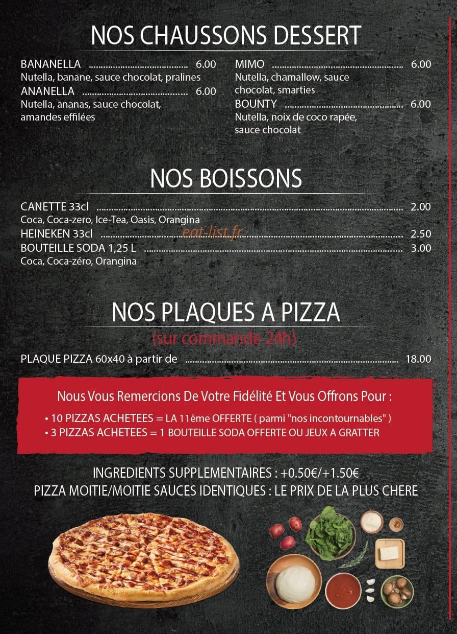 Carte et menu de Rest'O Bout du Monde à Port Saint Louis du Rhone — Les chaussons desserts, boissons, ...