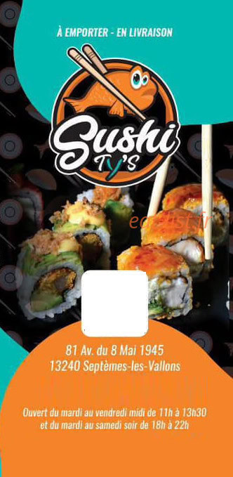 Sushi Ty’s — carte page 1